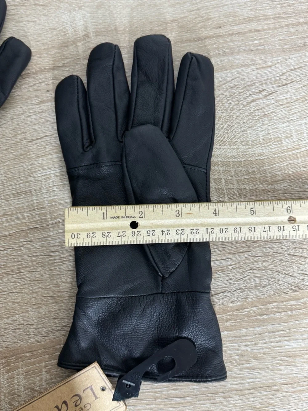 Ladies Size M/L Black Genuine Leather Lined Gloves
